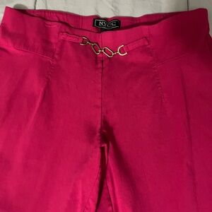 NYC Fuchsia Trousers with Chain Detail